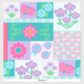 Lebendiges blühendes Blumen-Design Aufkleber (Blatt)
