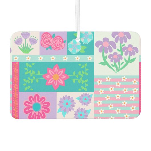Lebendiges blühendes Blumen-Design Autolufterfrischer (Vorderseite)