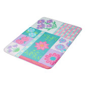 Lebendiges blühendes Blumen-Design Badematte (Schrägansicht)