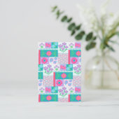 Lebendiges blühendes Blumen-Design Begleitkarte (Stehend Vorderseite)