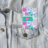 Lebendiges blühendes Blumen-Design Button (Insitu)