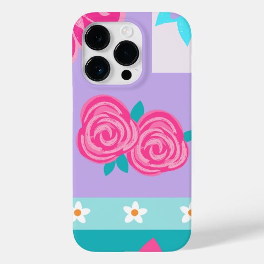 Lebendiges blühendes Blumen-Design Case-Mate iPhone Hülle (Rückseite)