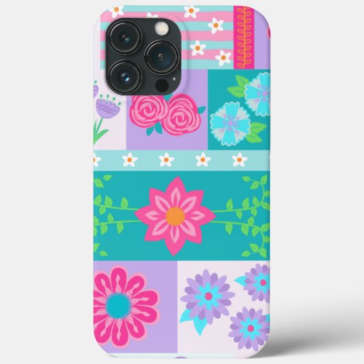 Lebendiges blühendes Blumen-Design Case-Mate iPhone Hülle (Rückseite)