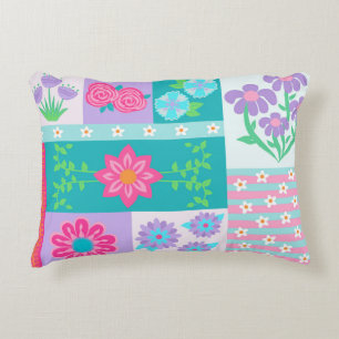 Lebendiges blühendes Blumen-Design Dekokissen