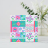 Lebendiges blühendes Blumen-Design Einladung (Stehend Vorderseite)
