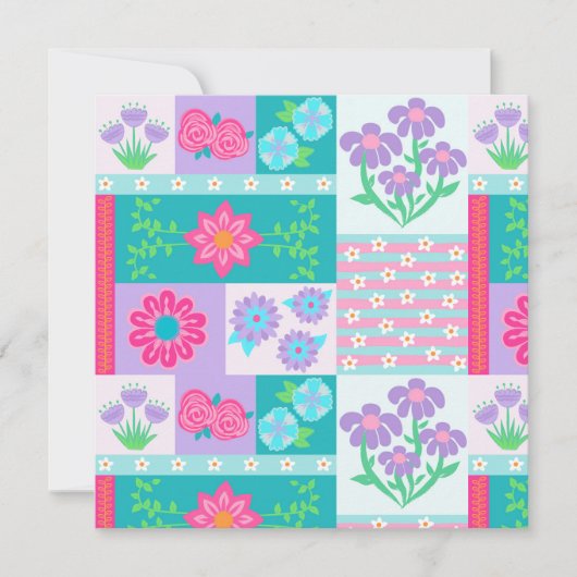 Lebendiges blühendes Blumen-Design Einladung (Vorderseite)