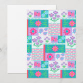 Lebendiges blühendes Blumen-Design Einladung (Vorne/Hinten)
