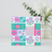 Lebendiges blühendes Blumen-Design Einladung (Stehend Vorderseite)