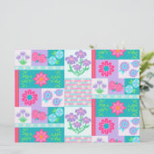 Lebendiges blühendes Blumen-Design Einladung (Stehend Vorderseite)