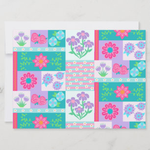 Lebendiges blühendes Blumen-Design Einladung