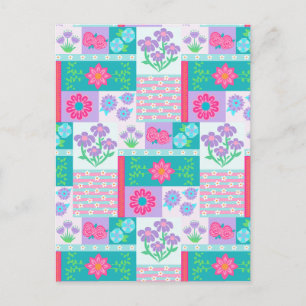 Lebendiges blühendes Blumen-Design Feiertagspostkarte