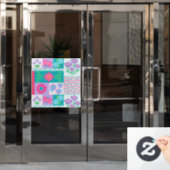 Lebendiges blühendes Blumen-Design Fensteraufkleber (Büro Tür)