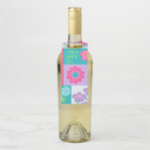 Lebendiges blühendes Blumen-Design Flaschenanhänger (Auf Flasche)