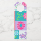 Lebendiges blühendes Blumen-Design Flaschenanhänger (Rückseite)
