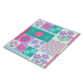 Lebendiges blühendes Blumen-Design Fliese (Seite)