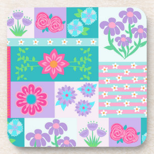 Lebendiges blühendes Blumen-Design Getränkeuntersetzer