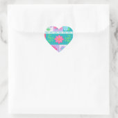 Lebendiges blühendes Blumen-Design Herz-Aufkleber (Tasche)