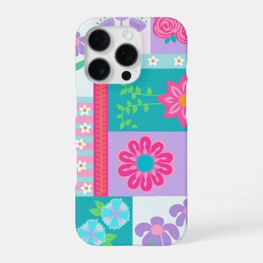 Lebendiges blühendes Blumen-Design iPhone Hülle (Rückseite)