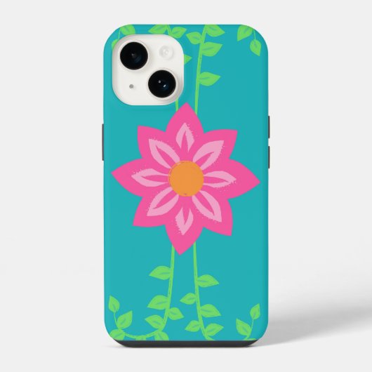 Lebendiges blühendes Blumen-Design iPhone Hülle (Rückseite)