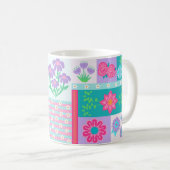 Lebendiges blühendes Blumen-Design Kaffeetasse (VorderseiteRechts)
