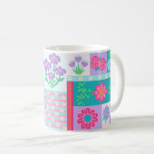 Lebendiges blühendes Blumen-Design Kaffeetasse (VorderseiteRechts)
