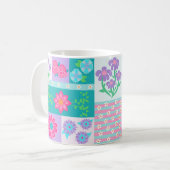 Lebendiges blühendes Blumen-Design Kaffeetasse (Vorderseite Links)