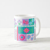 Lebendiges blühendes Blumen-Design Kaffeetasse (VorderseiteRechts)
