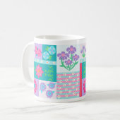 Lebendiges blühendes Blumen-Design Kaffeetasse (Vorderseite Links)
