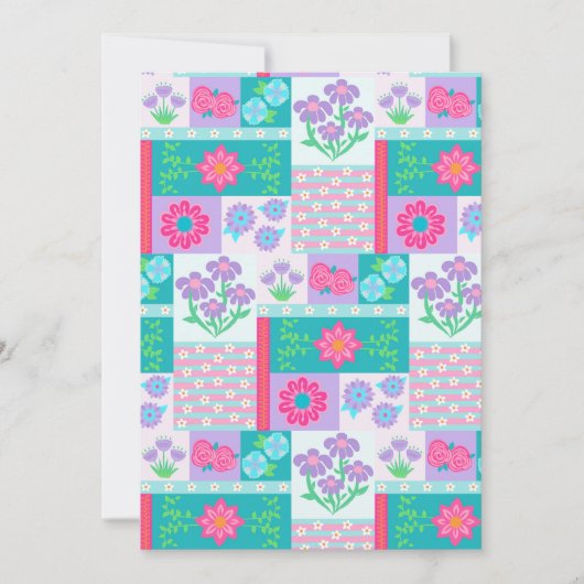 Lebendiges blühendes Blumen-Design Karte (Vorderseite)