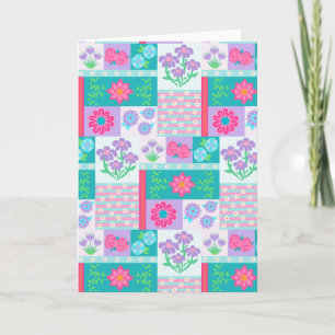 Lebendiges blühendes Blumen-Design Karte