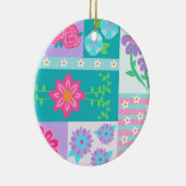 Lebendiges blühendes Blumen-Design Keramik Ornament (Rechts)