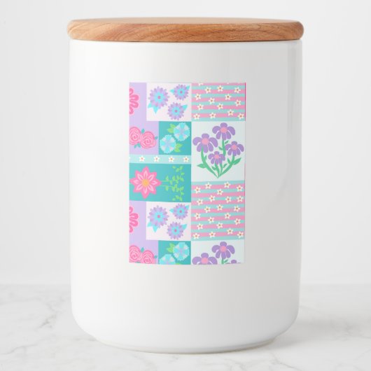 Lebendiges blühendes Blumen-Design Lebensmitteletikett (Vorderseite)