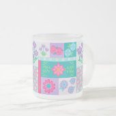 Lebendiges blühendes Blumen-Design Mattglastasse (VorderseiteRechts)