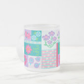Lebendiges blühendes Blumen-Design Mattglastasse (Vorderseite Links)