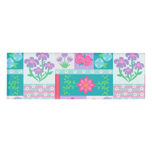 Lebendiges blühendes Blumen-Design Namenschild (Vorderseite)