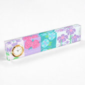Lebendiges blühendes Blumen-Design Namensplakette