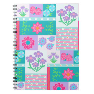 Lebendiges blühendes Blumen-Design Notizblock