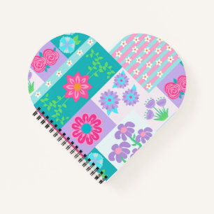Lebendiges blühendes Blumen-Design Notizblock