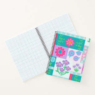 Lebendiges blühendes Blumen-Design Notizblock