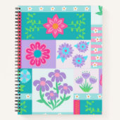 Lebendiges blühendes Blumen-Design Notizblock (Vorderseite)