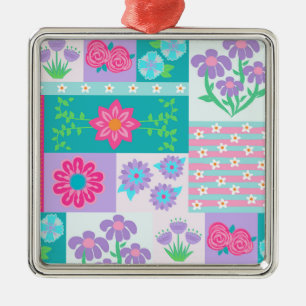 Lebendiges blühendes Blumen-Design Ornament Aus Metall