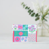 Lebendiges blühendes Blumen-Design Platzkarte (Stehend Vorderseite)