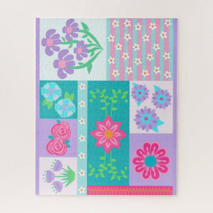 Lebendiges blühendes Blumen-Design Puzzle
