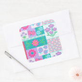 Lebendiges blühendes Blumen-Design Quadratischer Aufkleber (Umschlag)