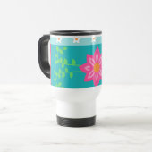 Lebendiges blühendes Blumen-Design Reisebecher (Vorderseite Links)