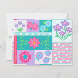 Lebendiges blühendes Blumen-Design RSVP Karte