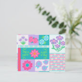 Lebendiges blühendes Blumen-Design RSVP Karte (Stehend Vorderseite)