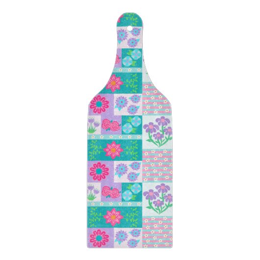 Lebendiges blühendes Blumen-Design Schneidebrett (Vorderseite)