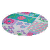Lebendiges blühendes Blumen-Design Schneidebrett (Ecke)