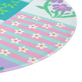 Lebendiges blühendes Blumen-Design Schneidebrett (Ecke)